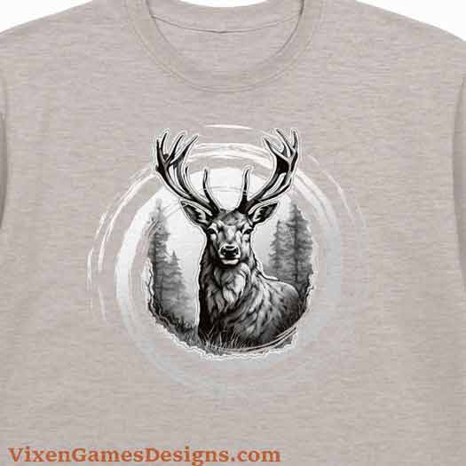 Cool Stag Swirl T-shirt light grey